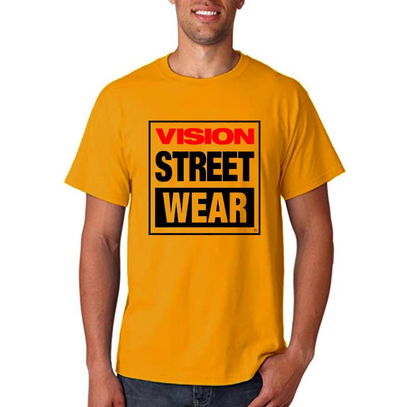 Vision Streetwear Brand - เสื้อยืดสเก็ตบอร์ดวินเทจสำหรับผู้ชาย สไตล์สตรีทแวร์ แบรนด์ Visione Tee Shi