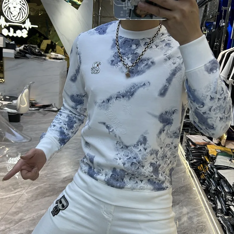 Streetwear Brand Aesthetic - เสื้อสเวตเตอร์แฟชั่นสไตล์ฮาราจูกุสำหรับผู้ชายเสื้อสเวตเตอร์พิมพ์ลายเสื้อสวมหัวไม่มีแบรนด์สำหรับฤดูหนาวที่สวยงามเสื้อผ้าแนวสตรีทสวมใส่ให้ความอบอุ่น