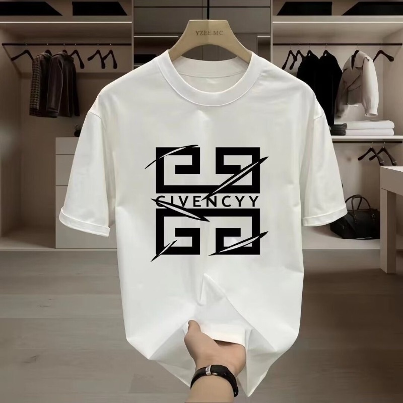 Streetwear Brands Logo - 2026 เสื้อยืดพิมพ์ลายโลโก้แบรนด์ GIVENCY สำหรับผู้ชาย เสื้อยืดแขนสั้นผ้าฝ้าย เสื้อแฟชั่นแนวสตรีทพร้อมดีไซน์กราฟิกสีขาว